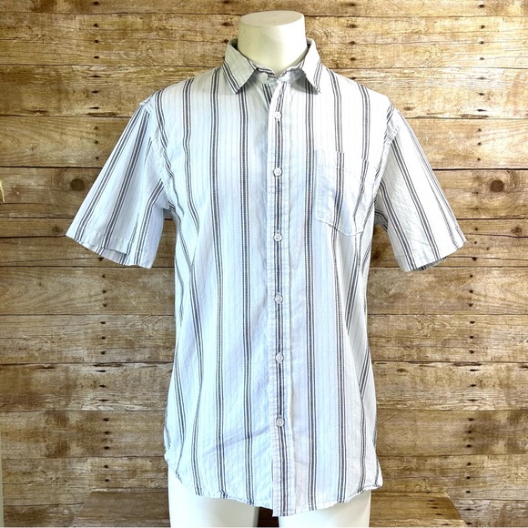 Natural Blue Large Mens Shirt Stiped by Visitor - Picture 1 of 7